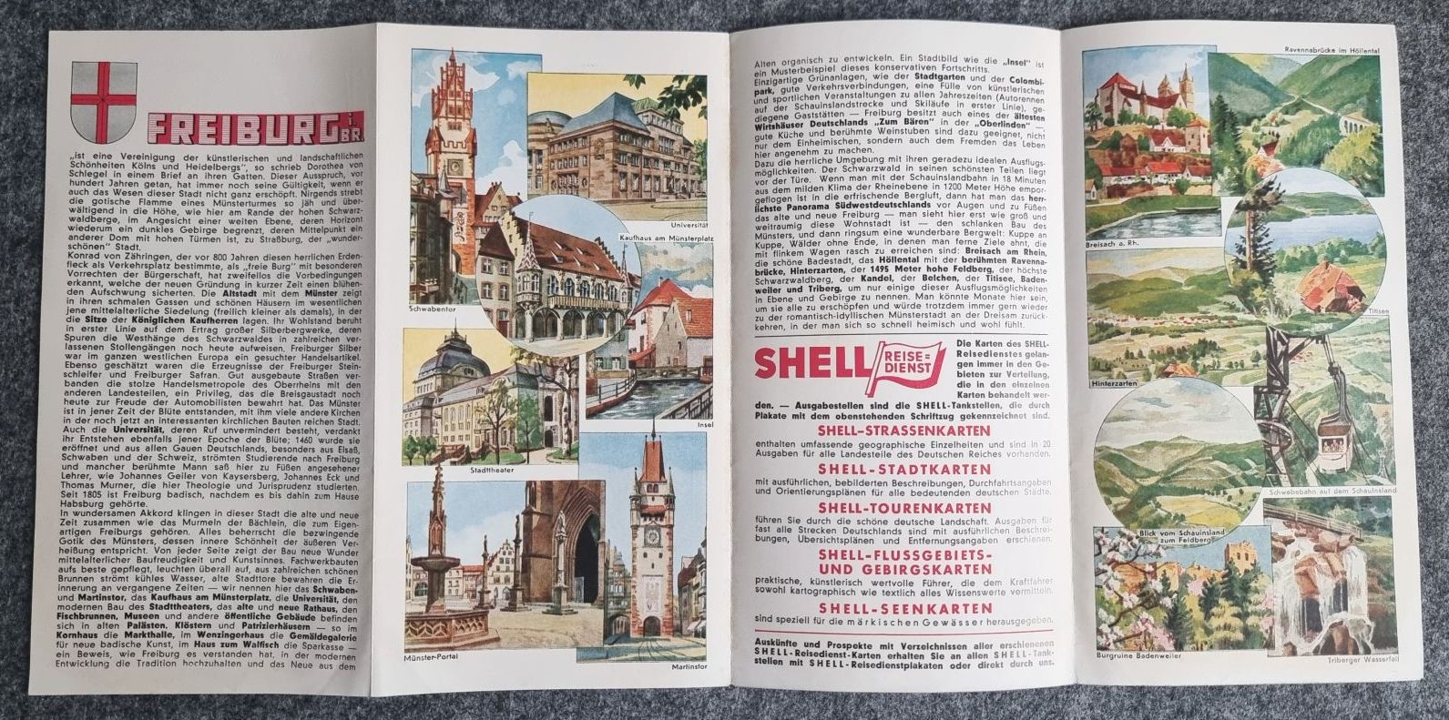 Shell Stadtkarte Nr 49 Freiburg im Breisgau alte Landkarte Emmendingen und Waldkirch 1930er Shell Stadtkarte Nr 49 Freiburg im Breisgau alte Landkarte Emmendingen und Waldkirch 1930er