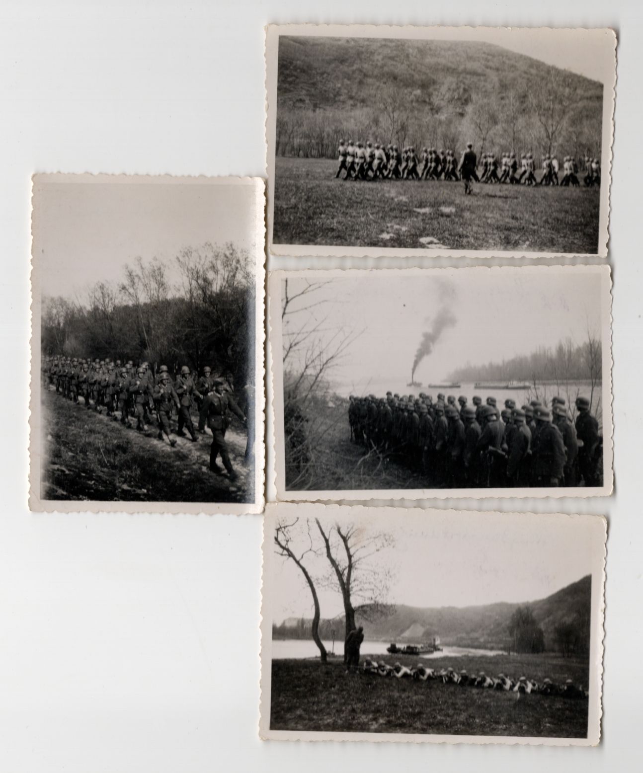 4 x Foto deutsche Soldaten an der Rhone Frankreich 2 Weltkrieg