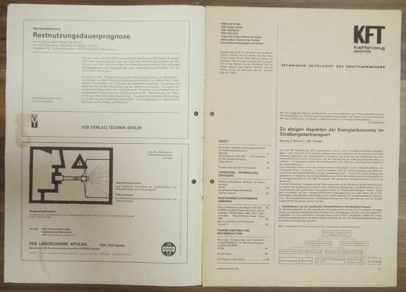KFT Februar 1983 Skoda Modell 83 IFA Mobile Zeitschrift DDR KM 2301