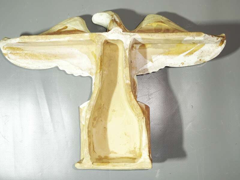 Alte Ofenkrone Adler Ofenausatz Kachelofen Weiss 