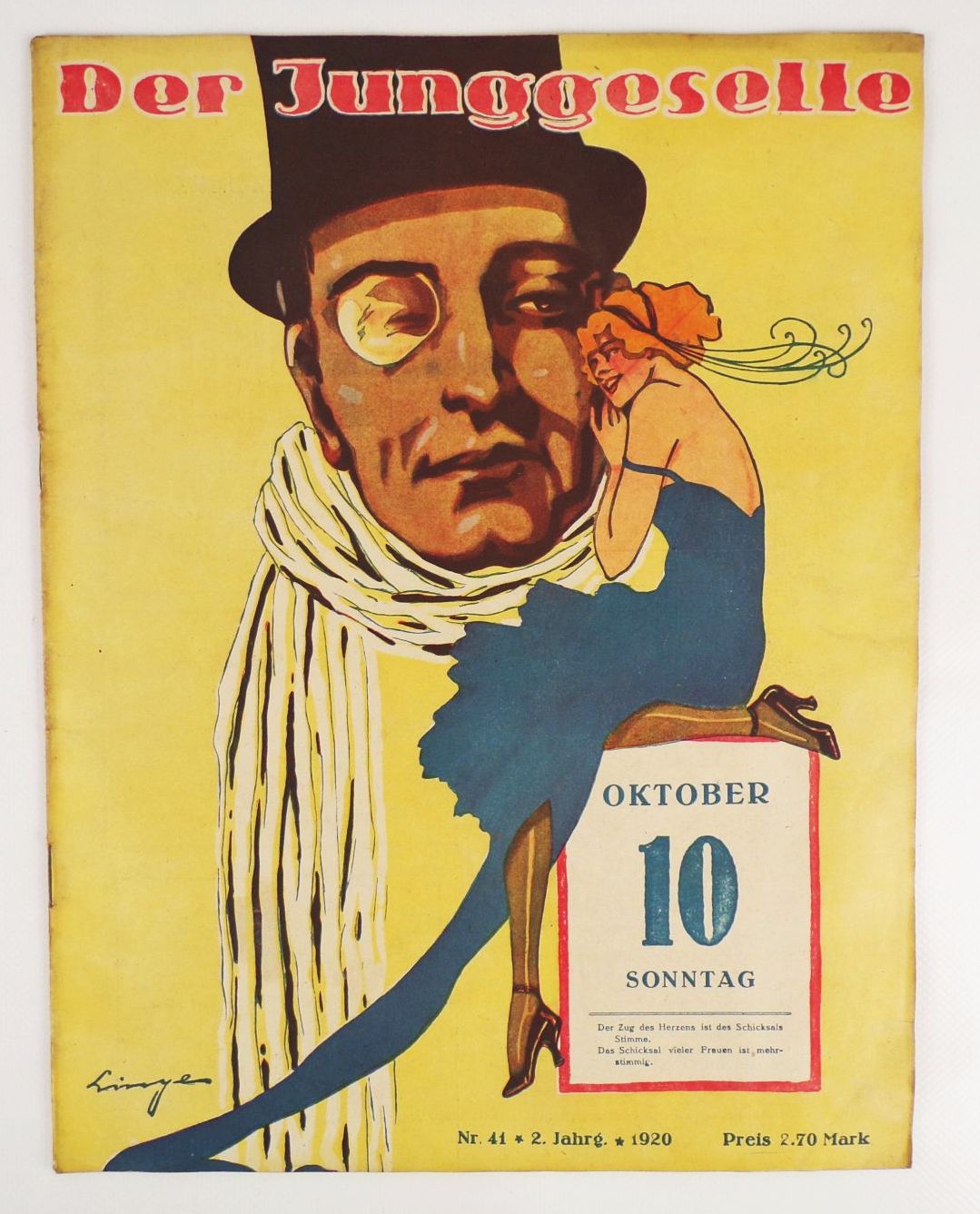 Der Junggeselle 1920 Nr 41 Lingen Zeitungen
