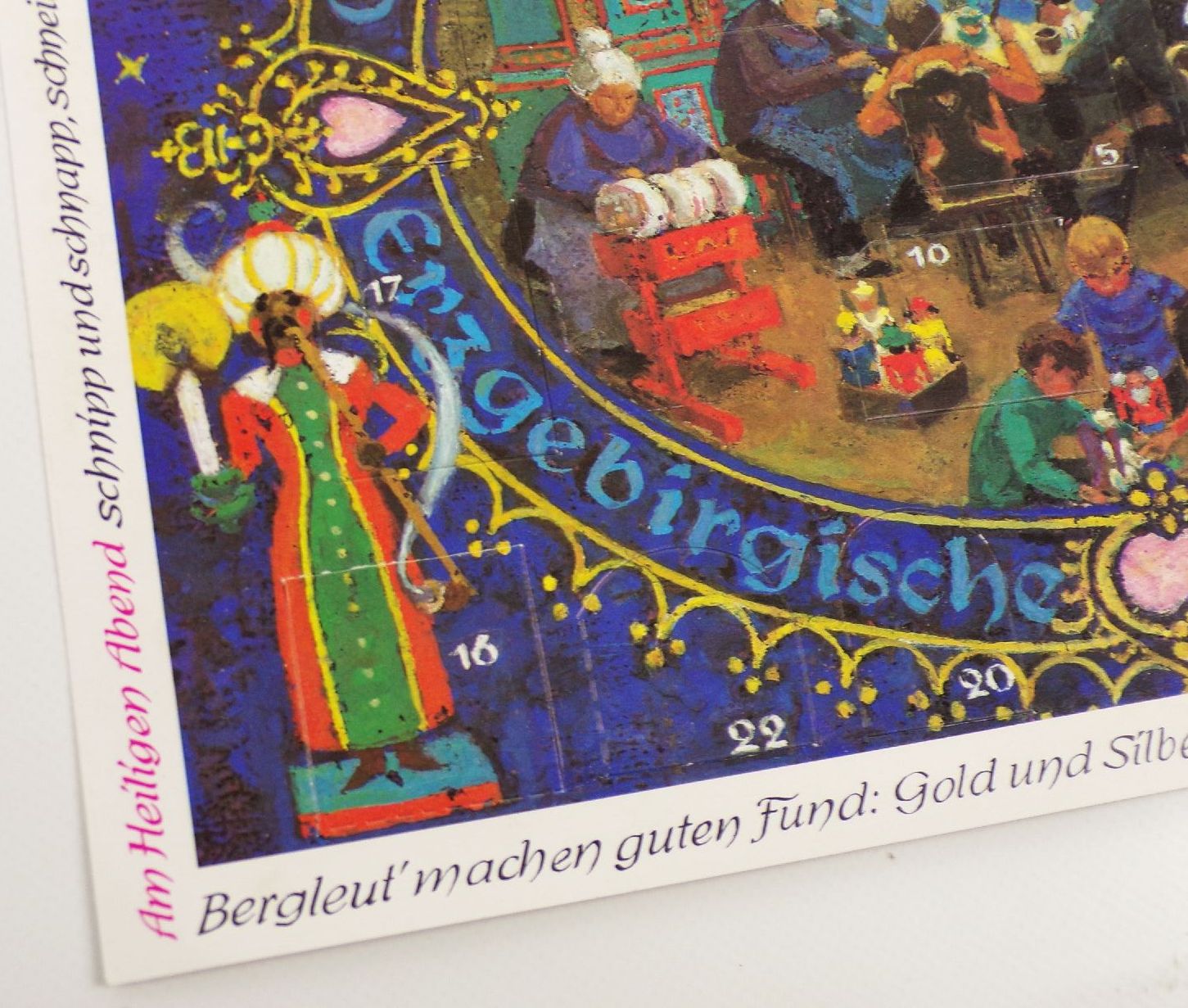 Adventskalender DDR Erzgebirgische Hutzenstube 1987 Oberlausitzer Kunstverlag