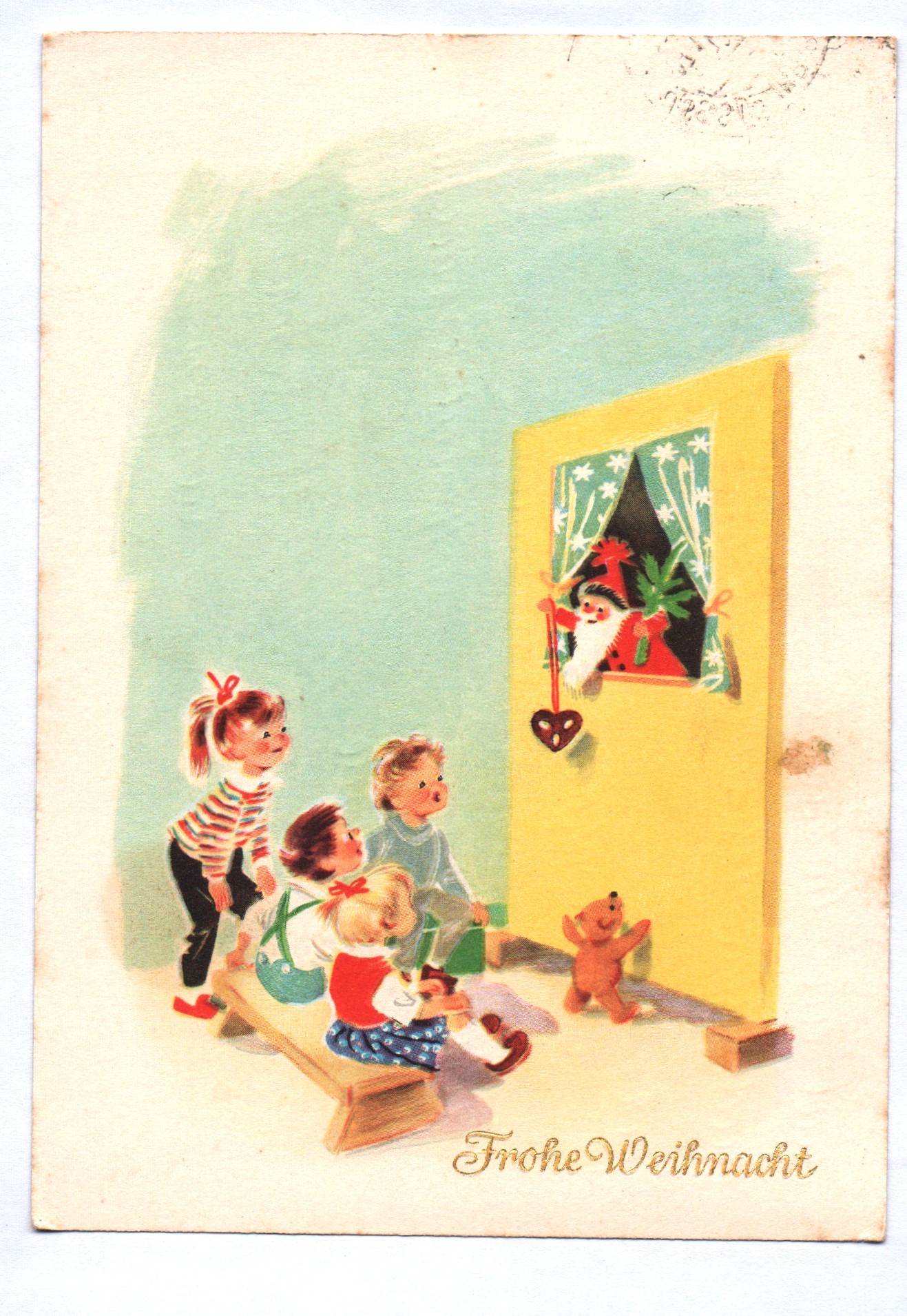 Ak Kasperle Theater Kinder Hanna Roth Schaberschul Frohe Weihnachten