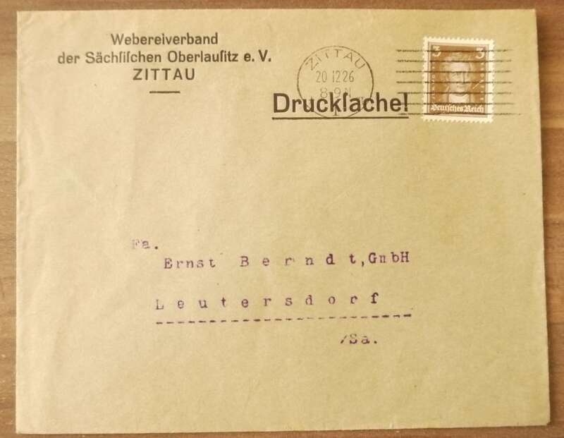 Geschäftsbrief Webereiverband der Sächsischen Oberlausitz e V Zittau Firmenbrief DR 1926