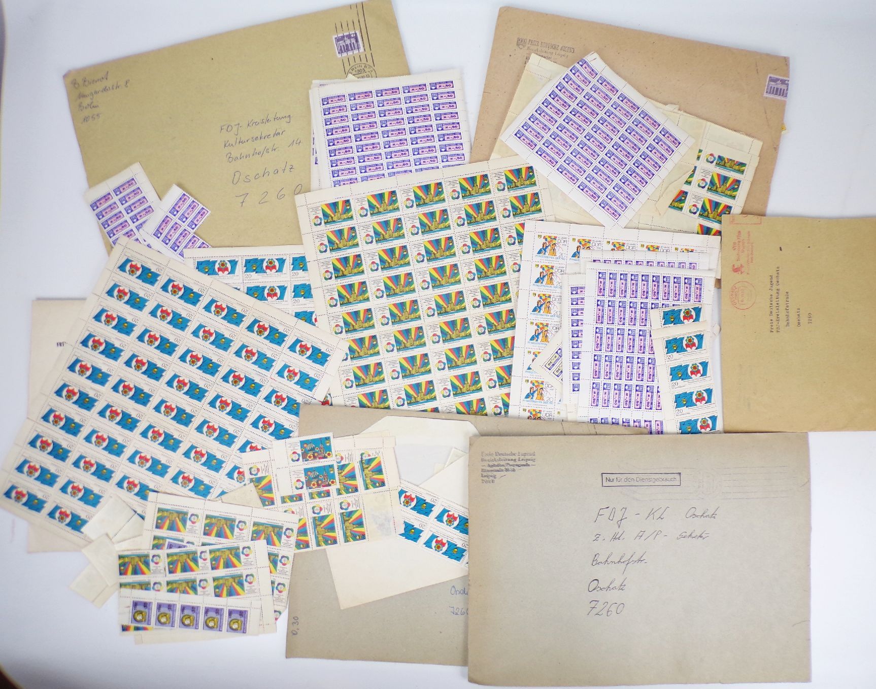Konvolut FDJ Beitragsmarken Marken Spendenmarken Bögen