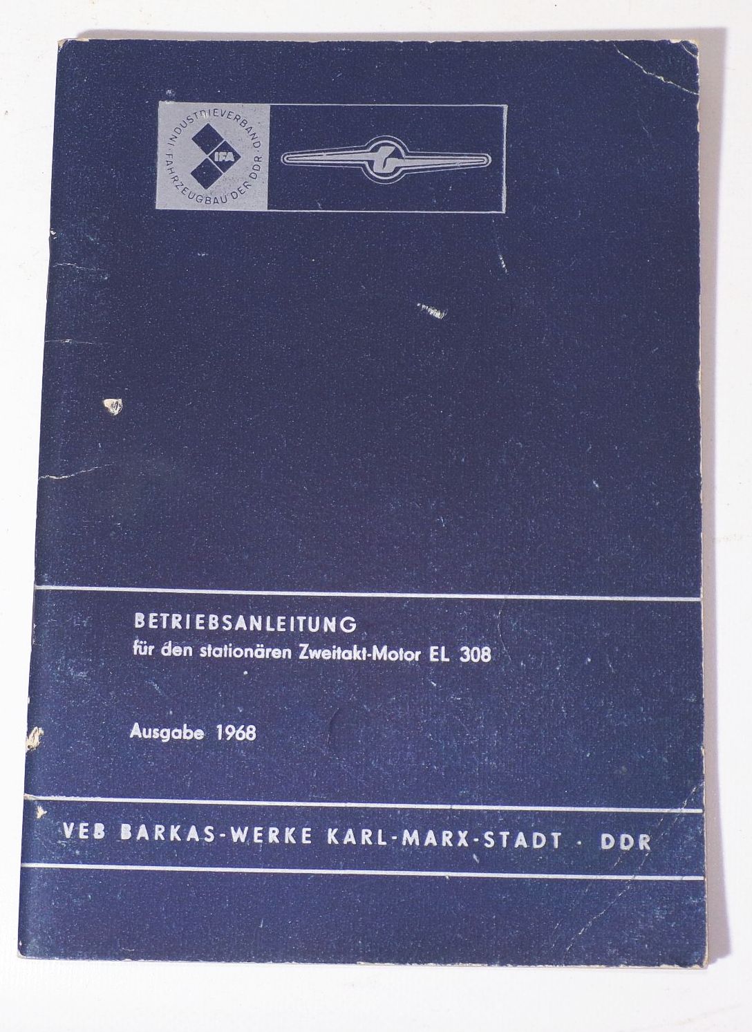 Betriebsanleitung stationärer Zweitakt Motor EL308 Ausgabe 1968