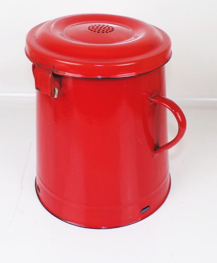 Alter Emaille Behälter Zwiebeltopf Vorratsbehälter Rot Vintage Alter Emaille Behälter Zwiebeltopf Vorratsbehälter Rot Vintage