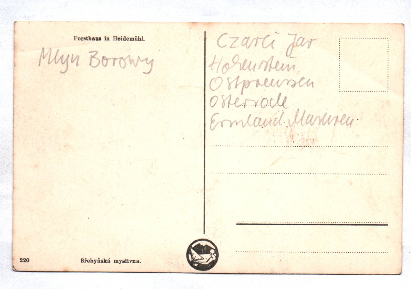 Foto Ak Forsthaus in Heidemühl Ostpreußen Borowy Młyn Nidzica Hohenstein