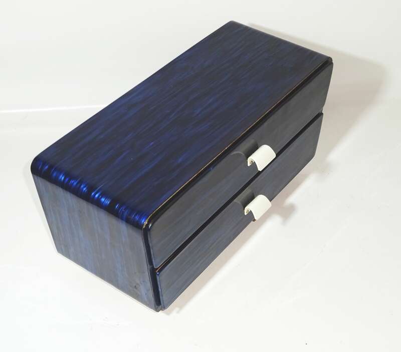 DDR Nähschrank Schubladenschrank Blau Rockabilly 1960er Vintage Retro Look 