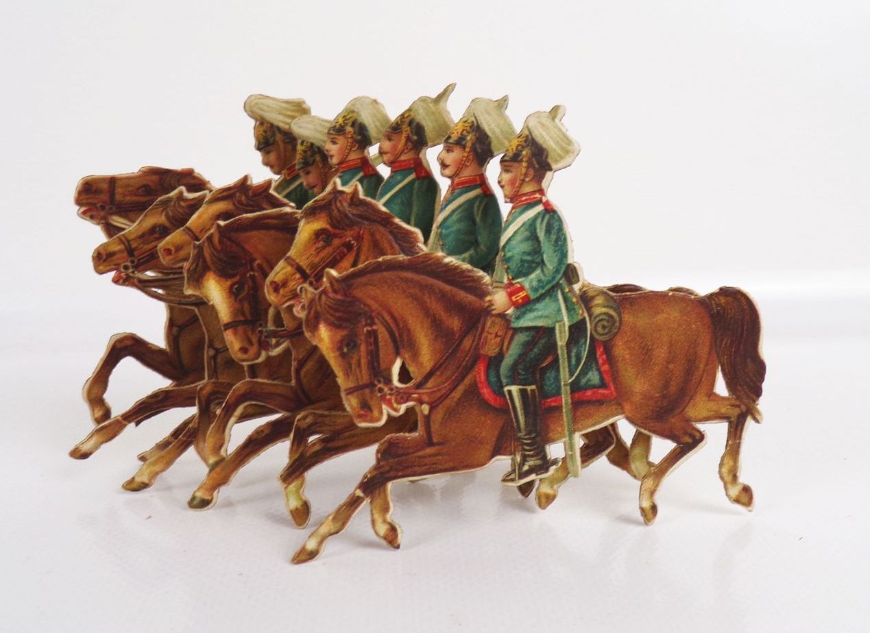 Oblate 3 D Kulisse Soldaten Kavallerie Reiterschaft Schmuckpapier