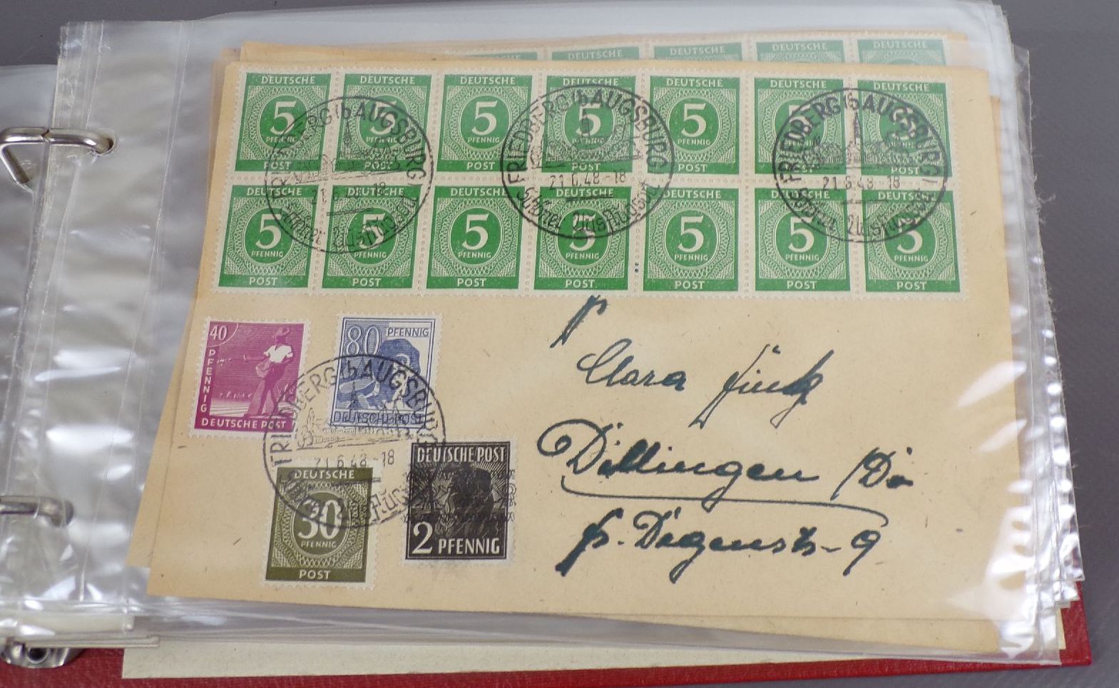 Bi Zone Ordner mit Briefen 1948 Friedberg Augsburg München Sammlung
