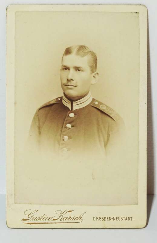 CdV Foto Soldat Grenadier Regiment  Nr 101 Karsch Dresden Sachsen um 1890
