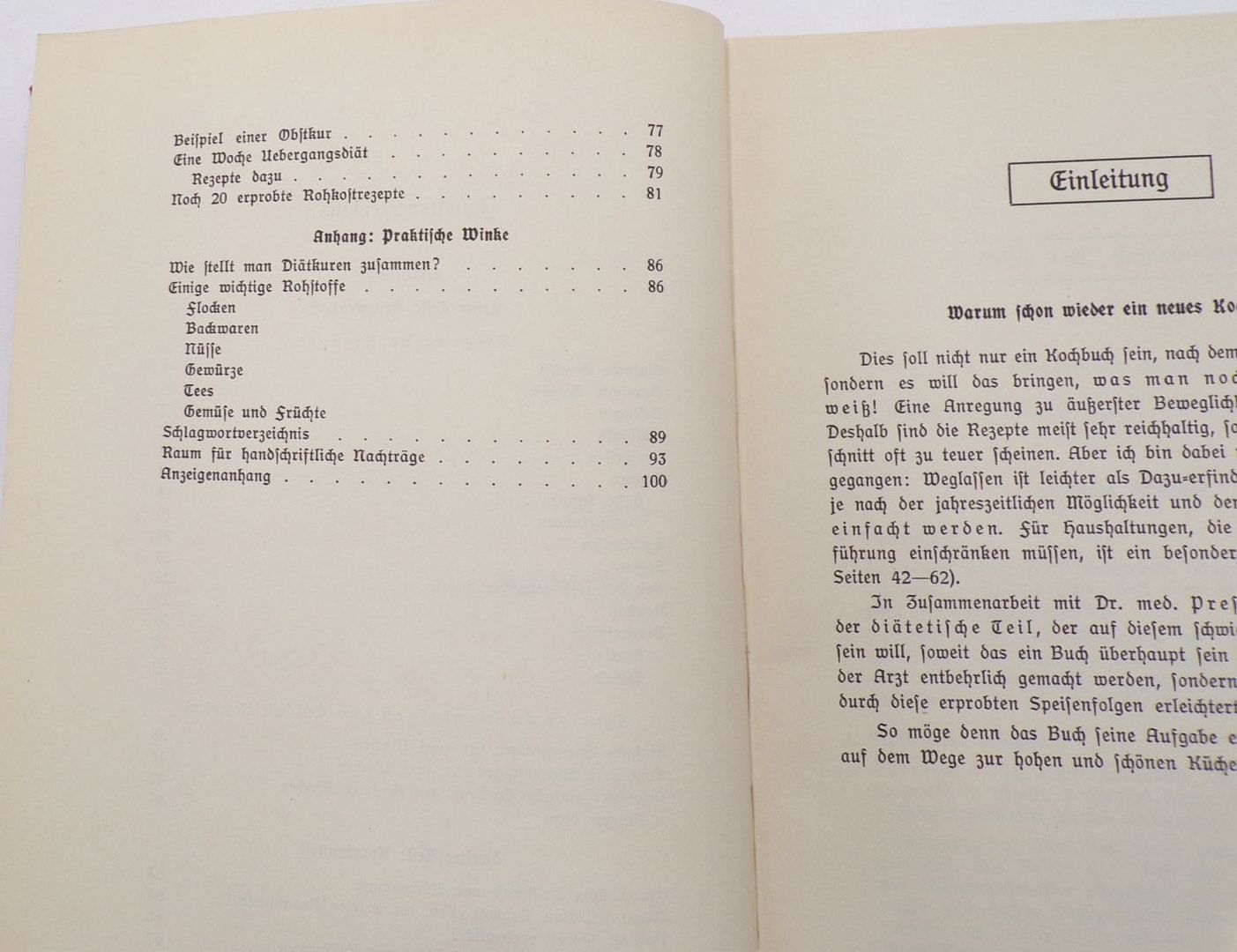 Vegetarisch für alle von Frieda Rausch Jena 1937 Obst Gemüse Veggie Rezepte