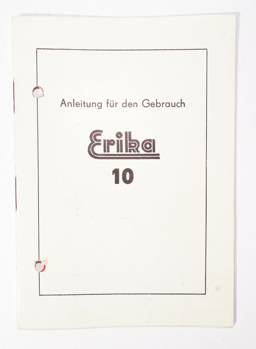 Alte Erika 10 Schreibmaschine schwarz typewriter 