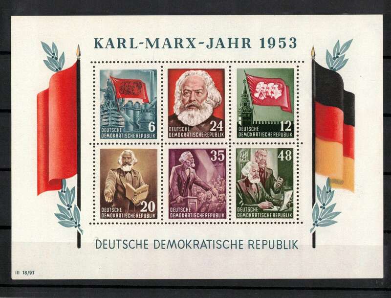 Karl Marx Block 8  a DDR 1953 gezahnt postfrisch 
