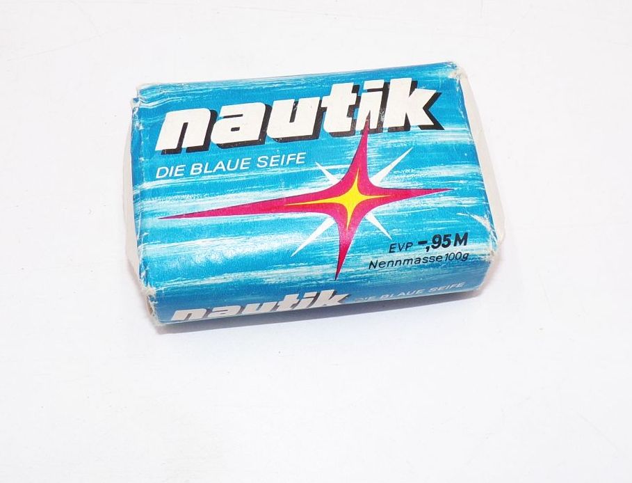 Nautik Seife aus der DDR Die blaue Seife Konsum Seifenwerk Riesa NOS