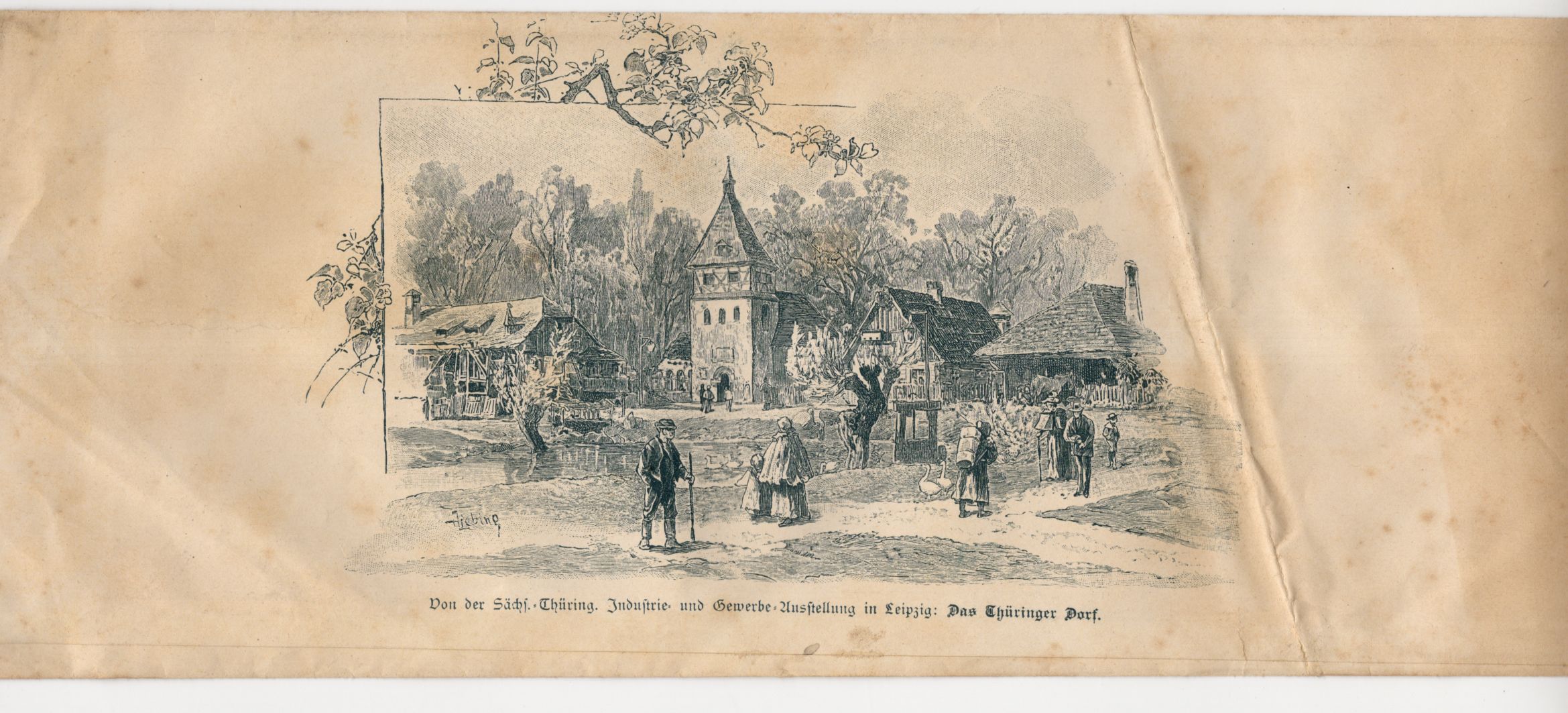 Streifband Die Gartenlaube Besucher Leipziger Ausstellung 1897 Banderole 