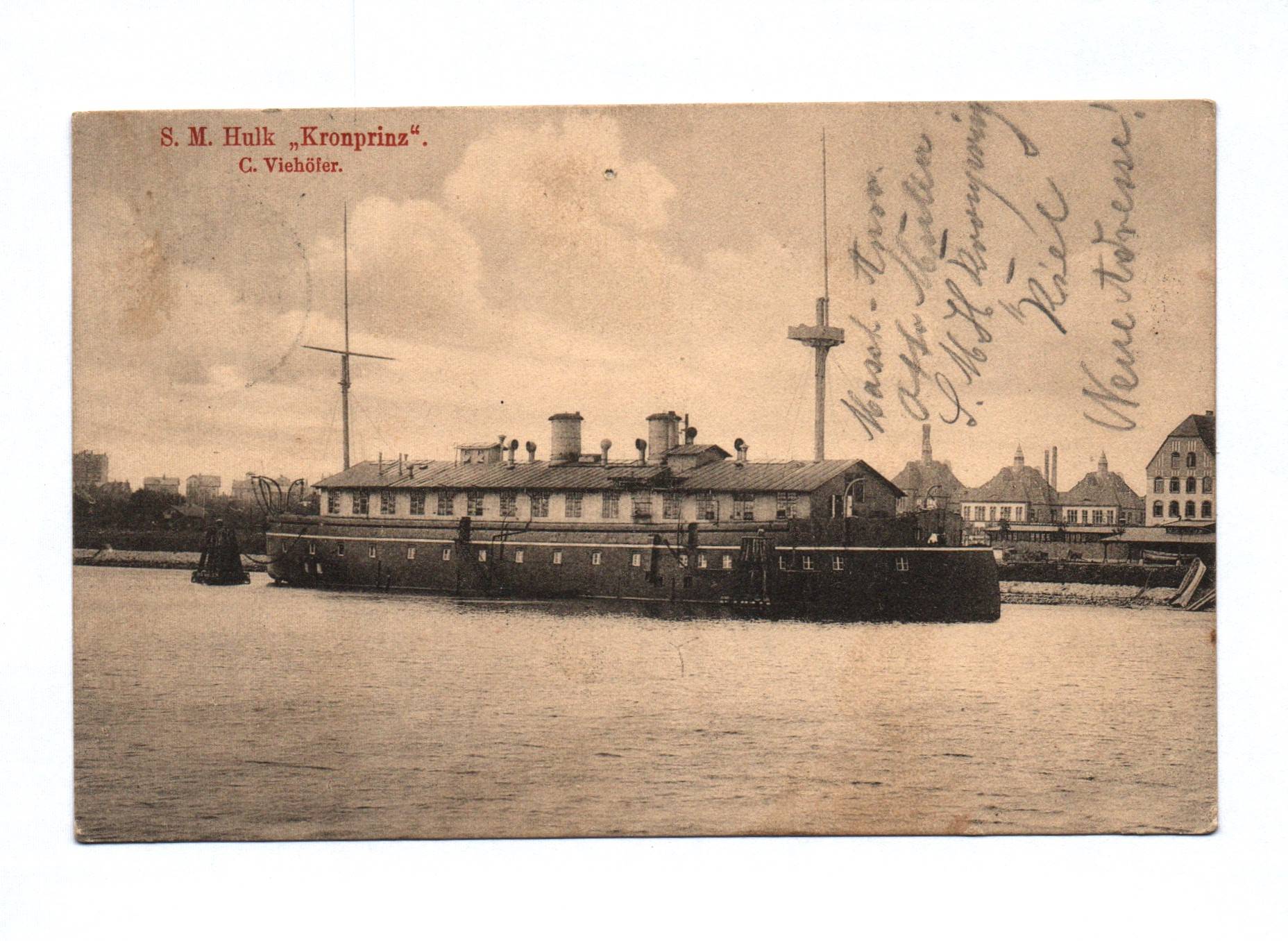Ak S M Hulk Kronprinz 1911 Schiff Kaiserliche Marine