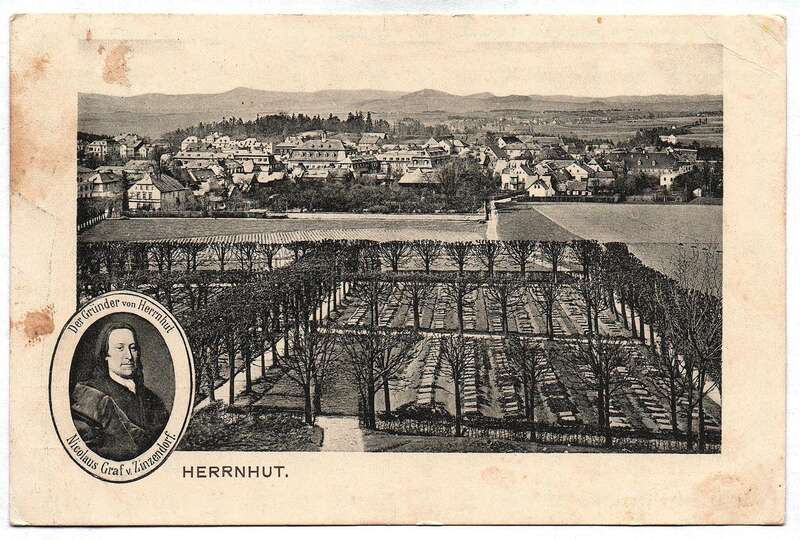 Ak Herrnhut Friedhof Spalierbäume 1917 Nicolaus Graf v. Zinzendorf