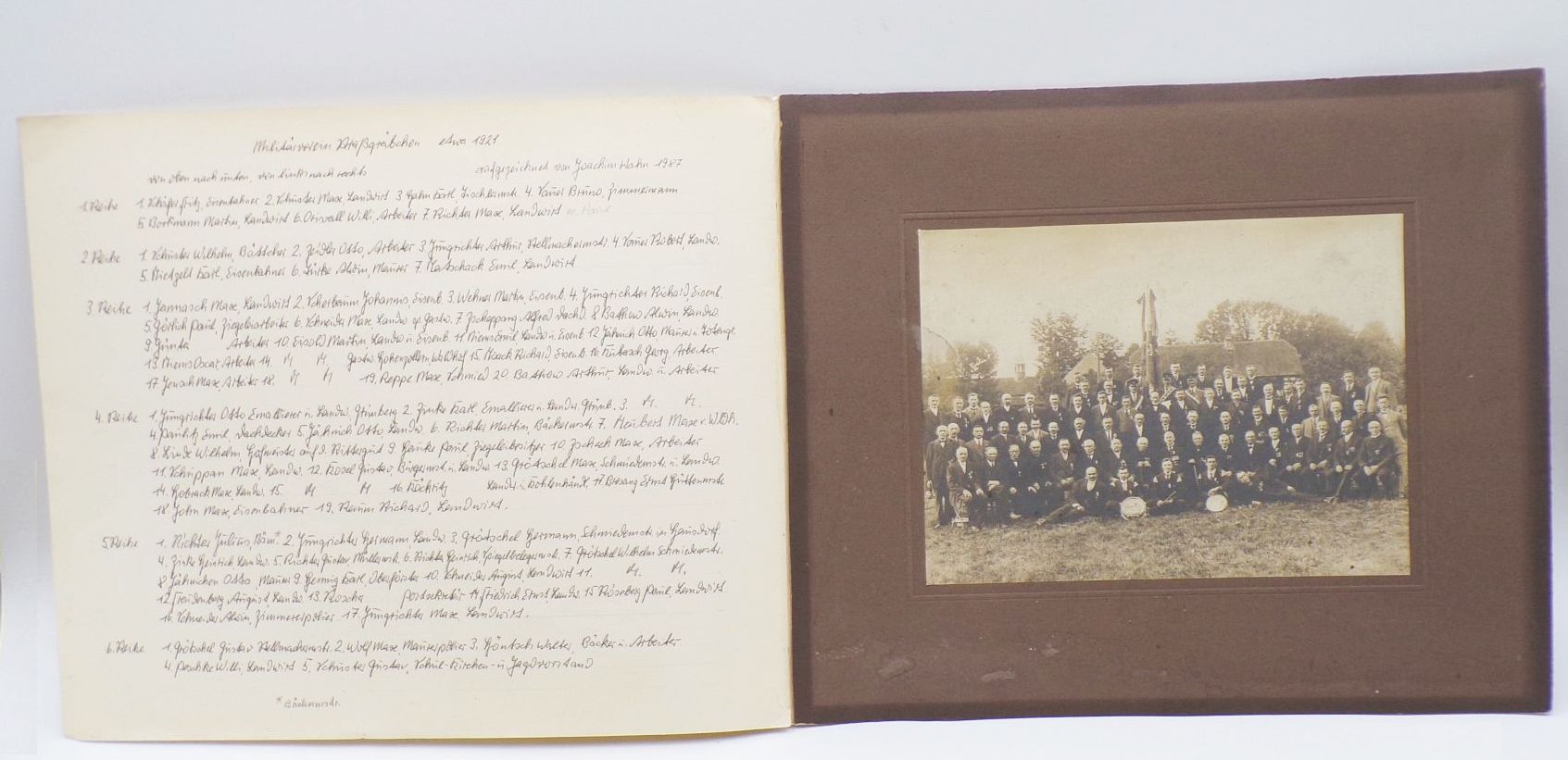 2 x Foto Straßgräbchen Militärverein 1912 1921 mit Historie 2 x Foto Straßgräbchen Militärverein 1912 1921 mit Historie
