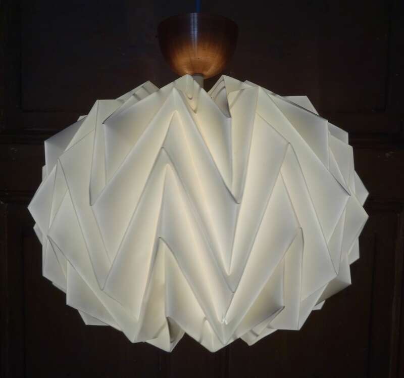 Alte Origami Deckenlampe 1950er 1960er DDR Mid Century Lampe Design