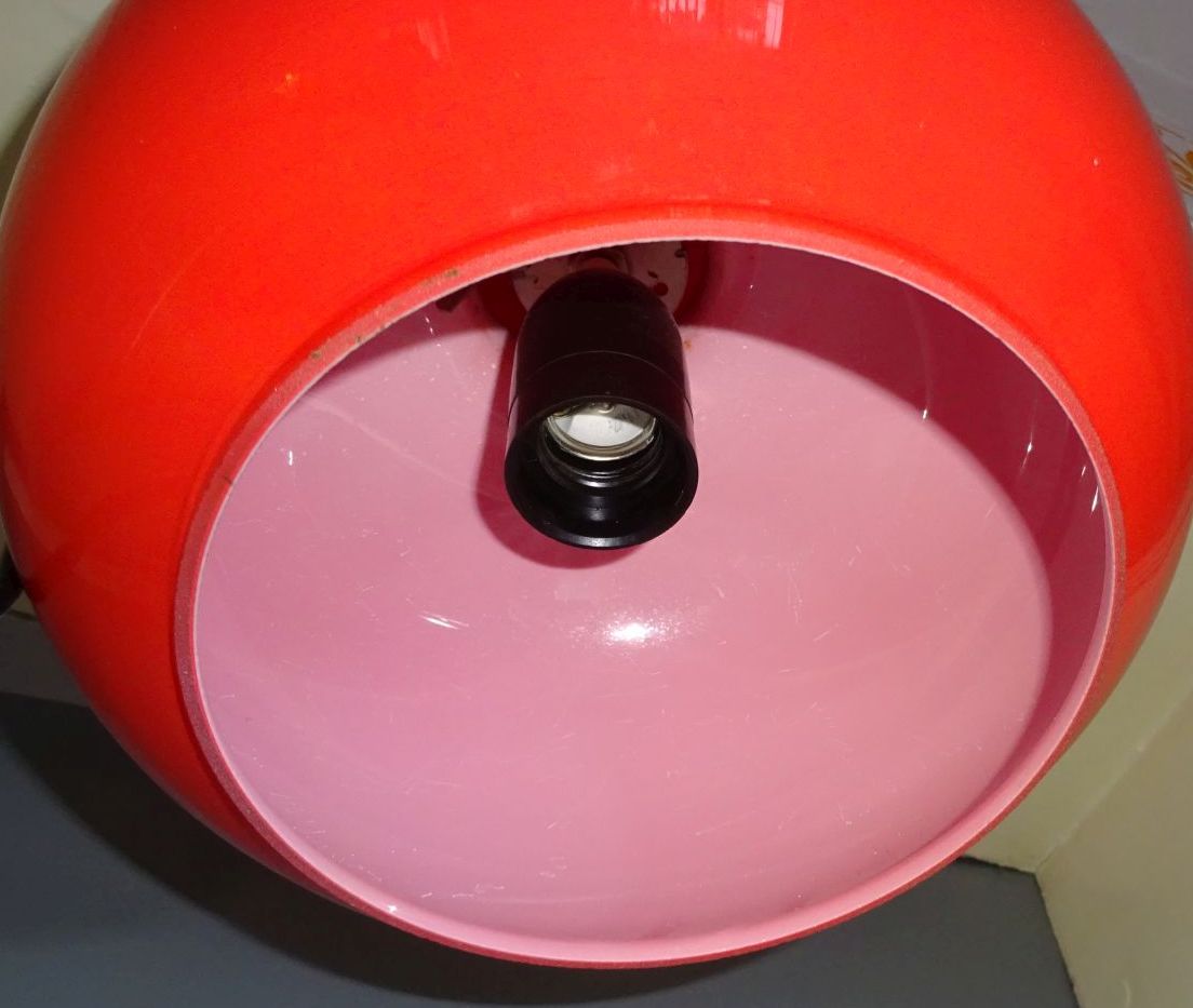 Rote Lampe Deckenlampe 1970er GlaslampeE27 Vintage Leuchte 