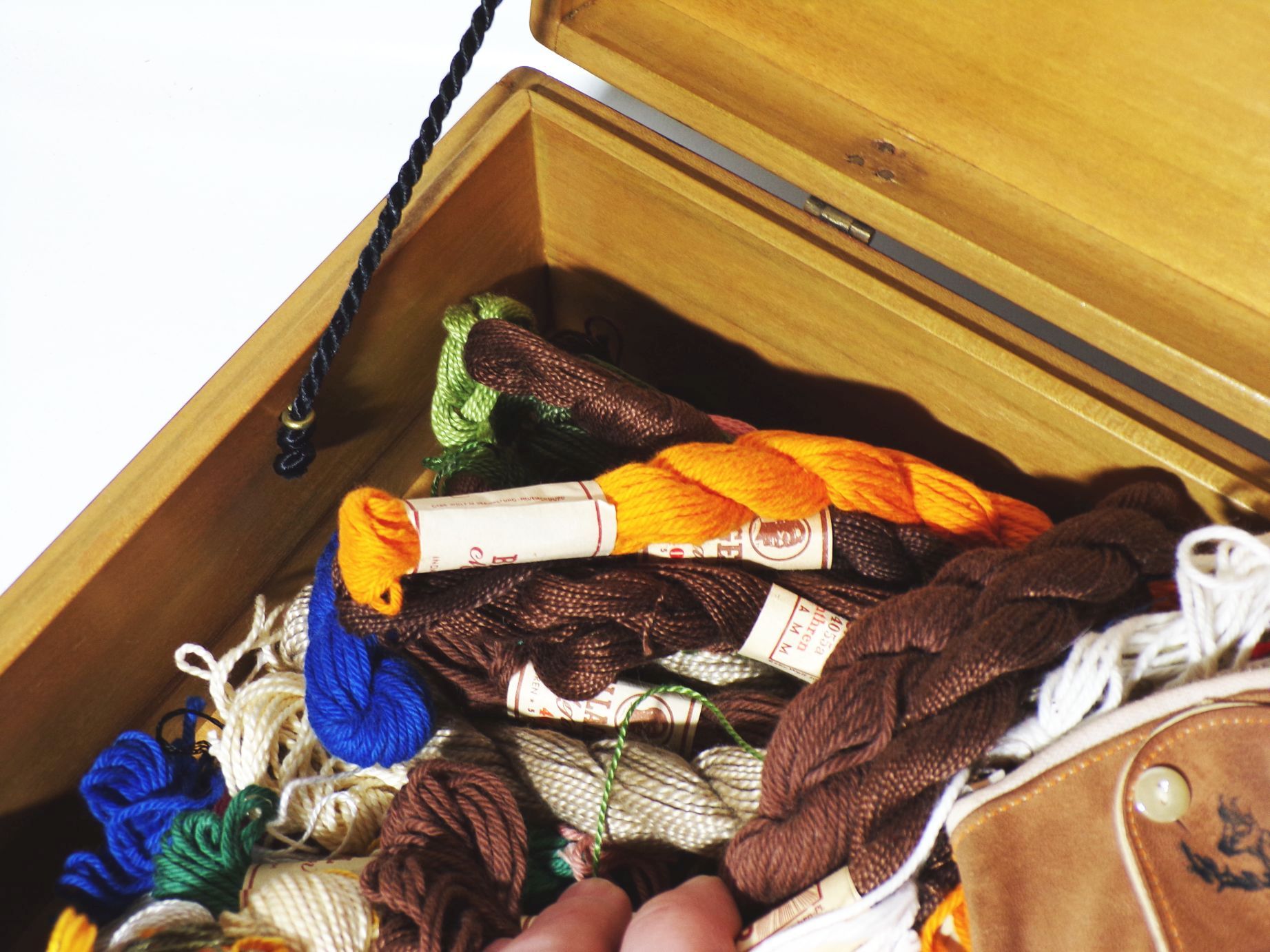 Schatulle Strickgarn Stickerei Vorlagen Schere Schneider Häkeln Stricken