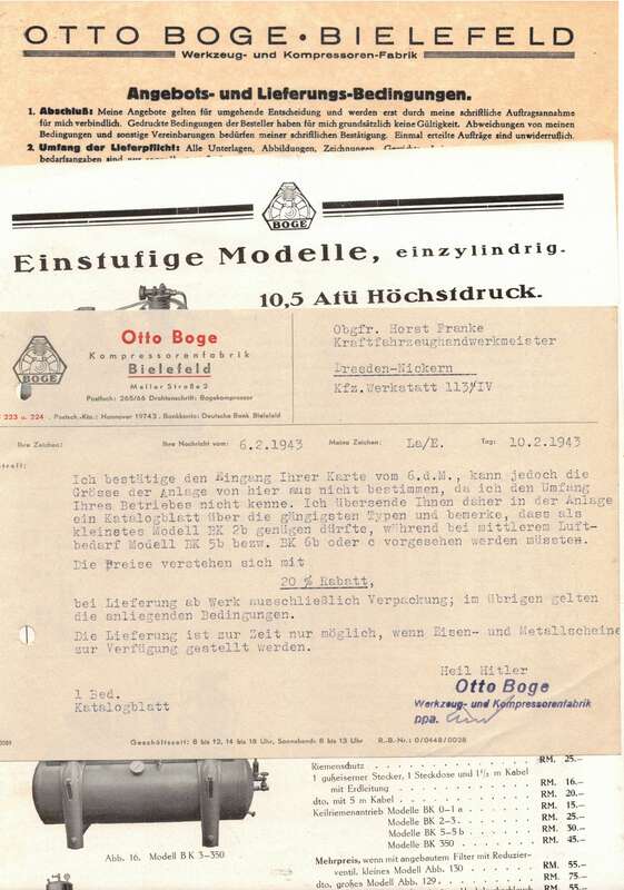 3 Werbeblätter Otto Boge Bielefeld 1943 