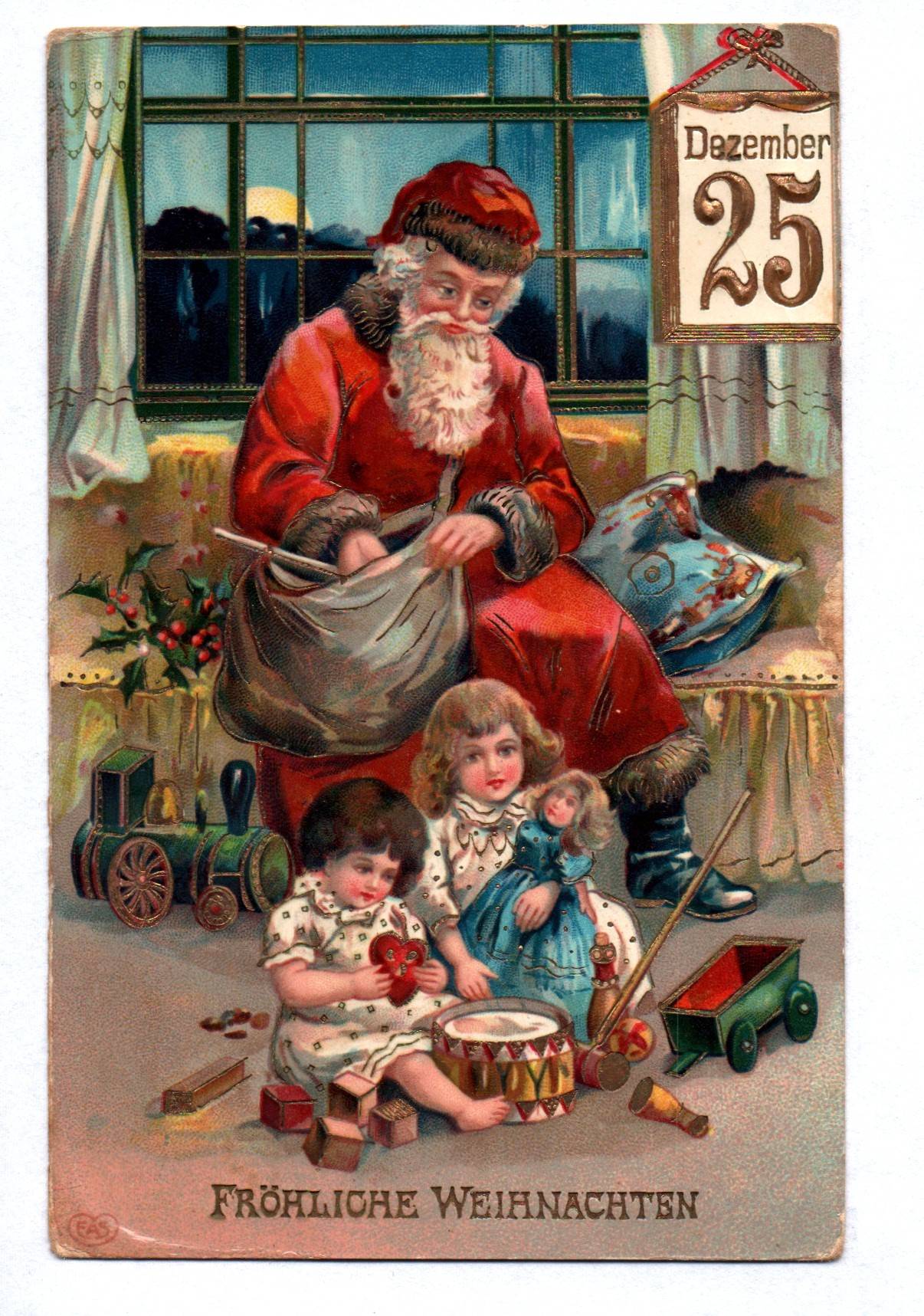 Ak Weihnachtsmann mit Kindern und Spielzeug um 1910