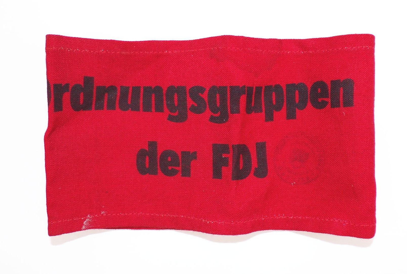 Armbinde Ordnungsgruppen der FDJ gestempelt DDR 