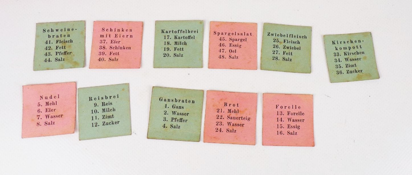 Klee Legespiel Gute Zutat gebe rein Dann wir d jede Speise fein um 1930 Klee Legespiel Gute Zutat gebe rein Dann wir d jede Speise fein um 1930