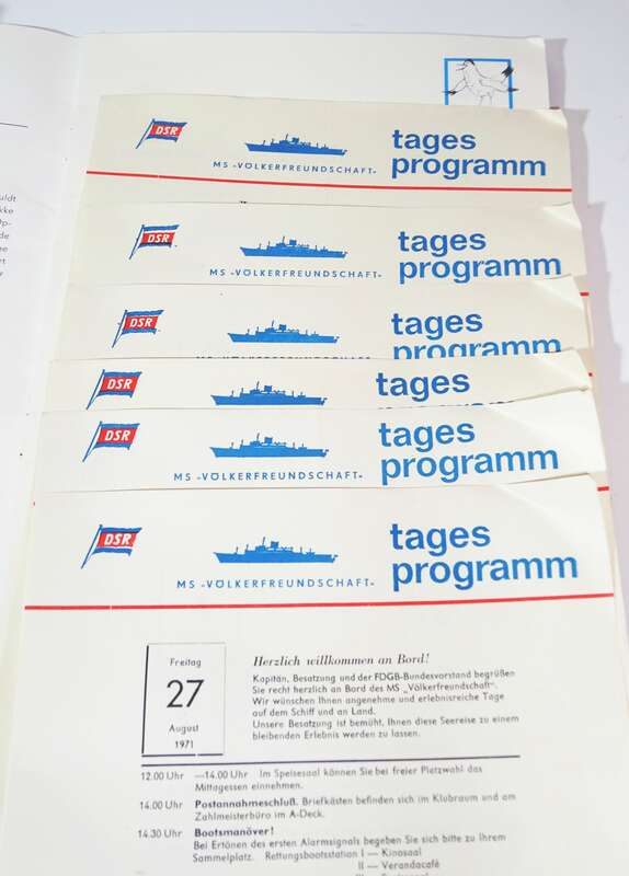 MS Völkerfreundschaft dänisch Speisekarten Programm 1971 DDR 