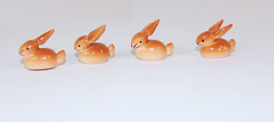 Kleine Häschen 4 Stück wohl Esco Figuren Erzgebirge 