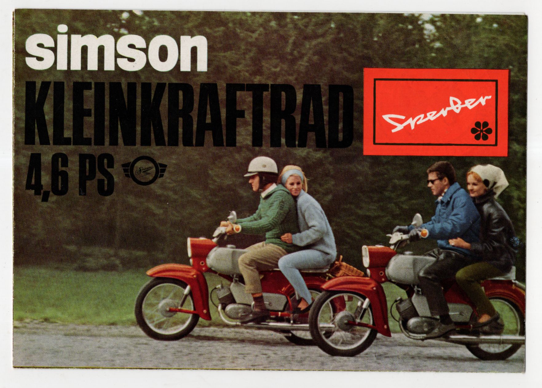 Prospekt Simson Kleinkraftrad Sperber Suhl 1966