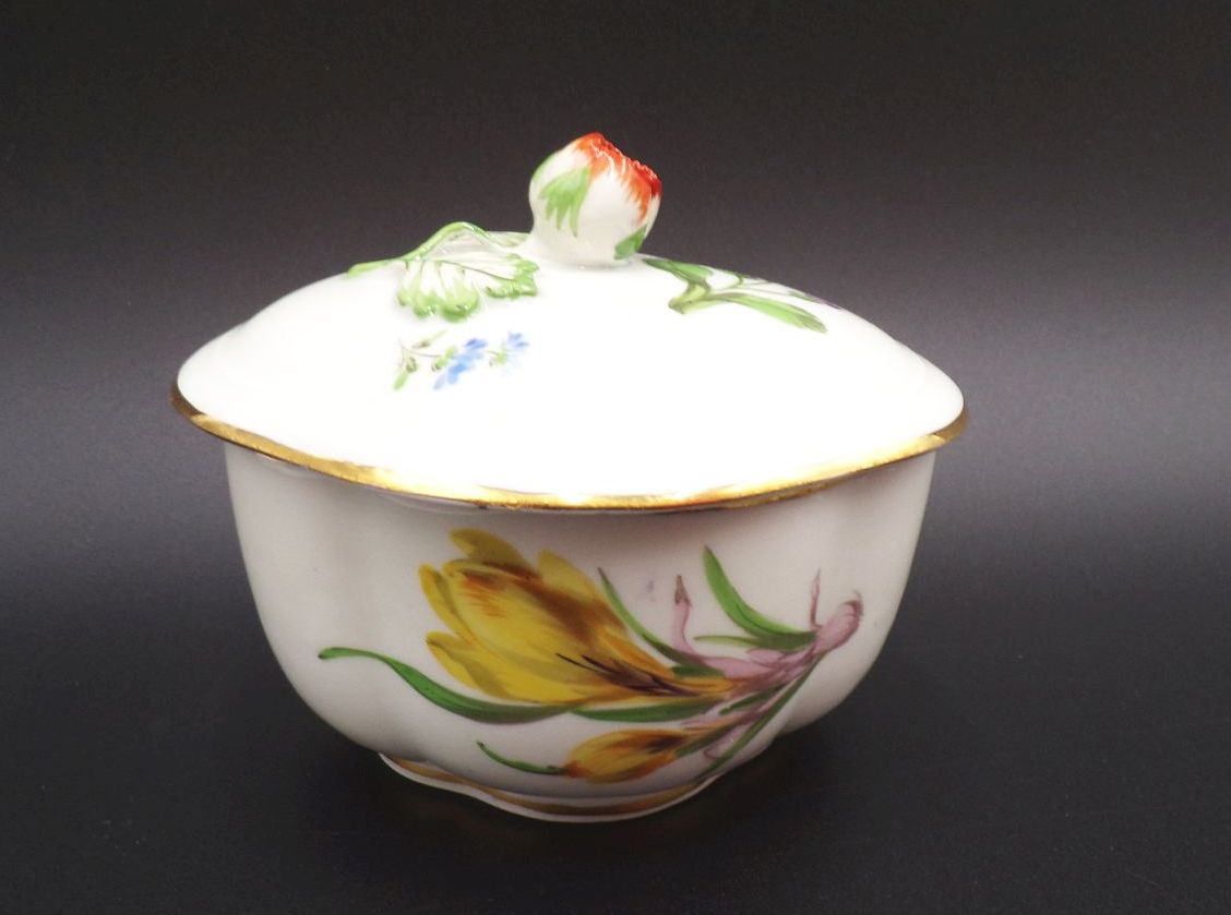 Alte Zuckerdose Meissen Blumen Dekor 2 Wahl Alte Zuckerdose Meissen Blumen Dekor 2 Wahl