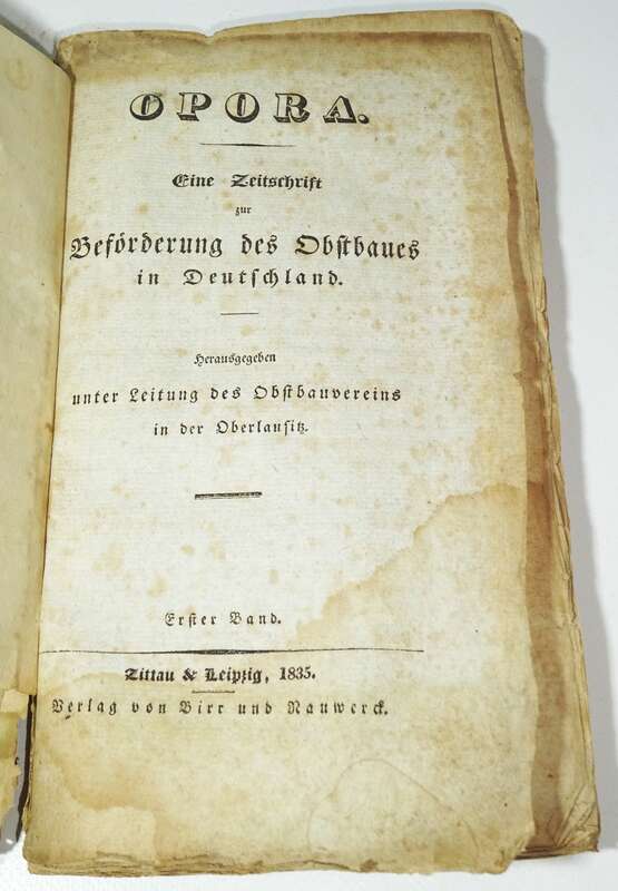Opora Zeitschrift zur Beförderung des Obstbaues 1835 Oberlausitz