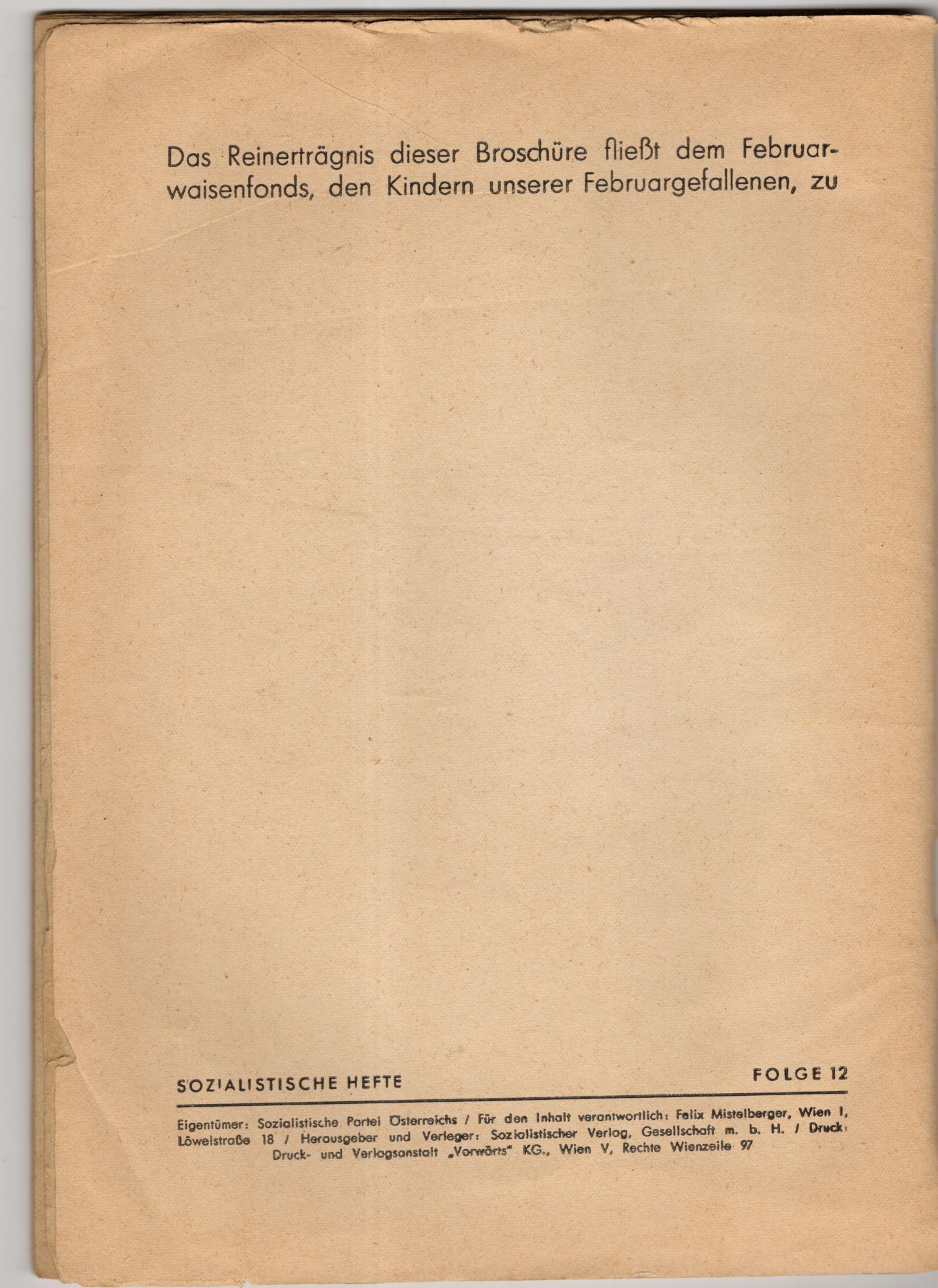 Die Wahrheit über den Februar 1934 Sozialistisches Heft Die Wahrheit über den Februar 1934 Sozialistisches Heft