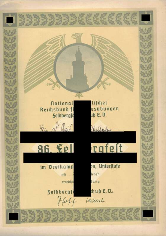 2 x Urkunde Feldbergfest Bad Homburg 1939 1942 Dreikampf der Frauen 