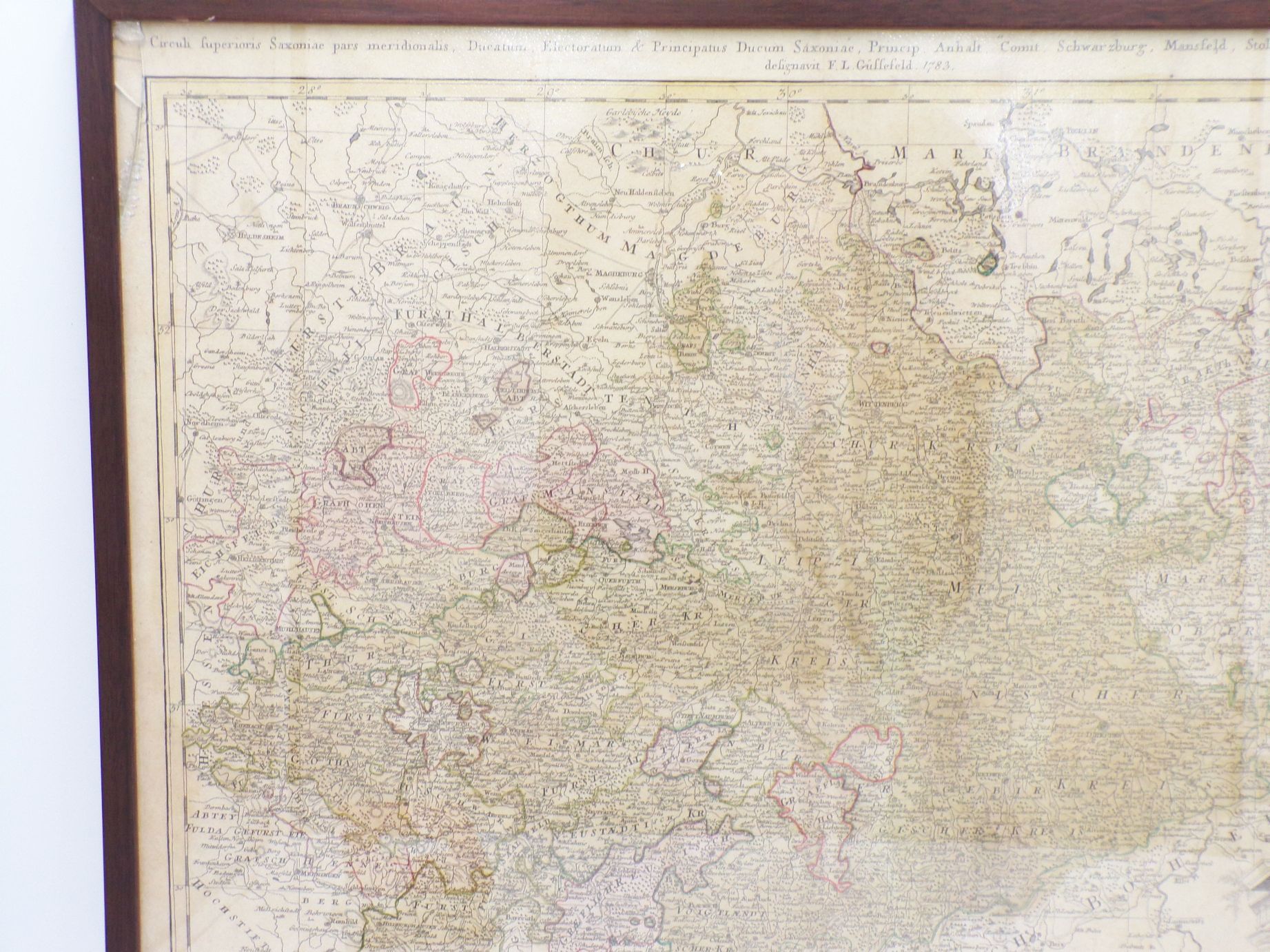 Alte Landkarte Der südliche Theil des Ober-Sächsischen Kreises 1783