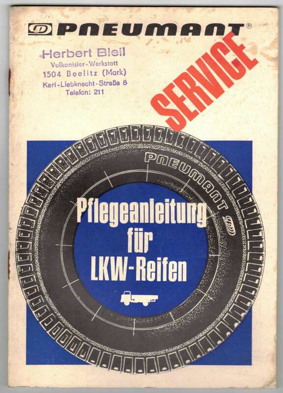Pneumant Reifen Werbe Broschur 1968 DDR !