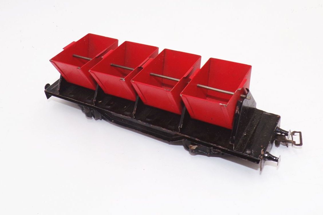 Alter Blech Kipplorenwagen 4achser Kippwagen H0 wohl Dahmer Elcke 