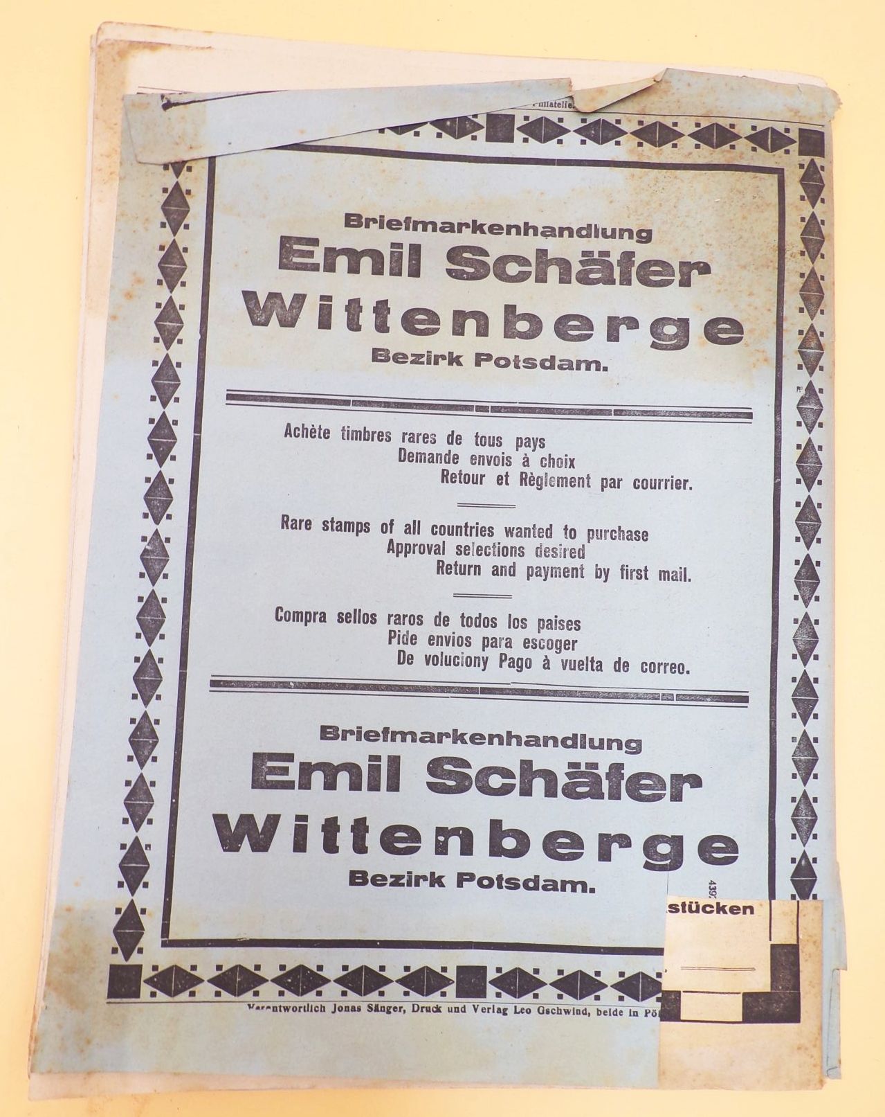 Illustrierte Zeitung für Philatelie Gschind Pössneck Thüringen 1920 Nr 135 Illustrierte Zeitung für Philatelie Gschind Pössneck Thüringen 1920 Nr 135