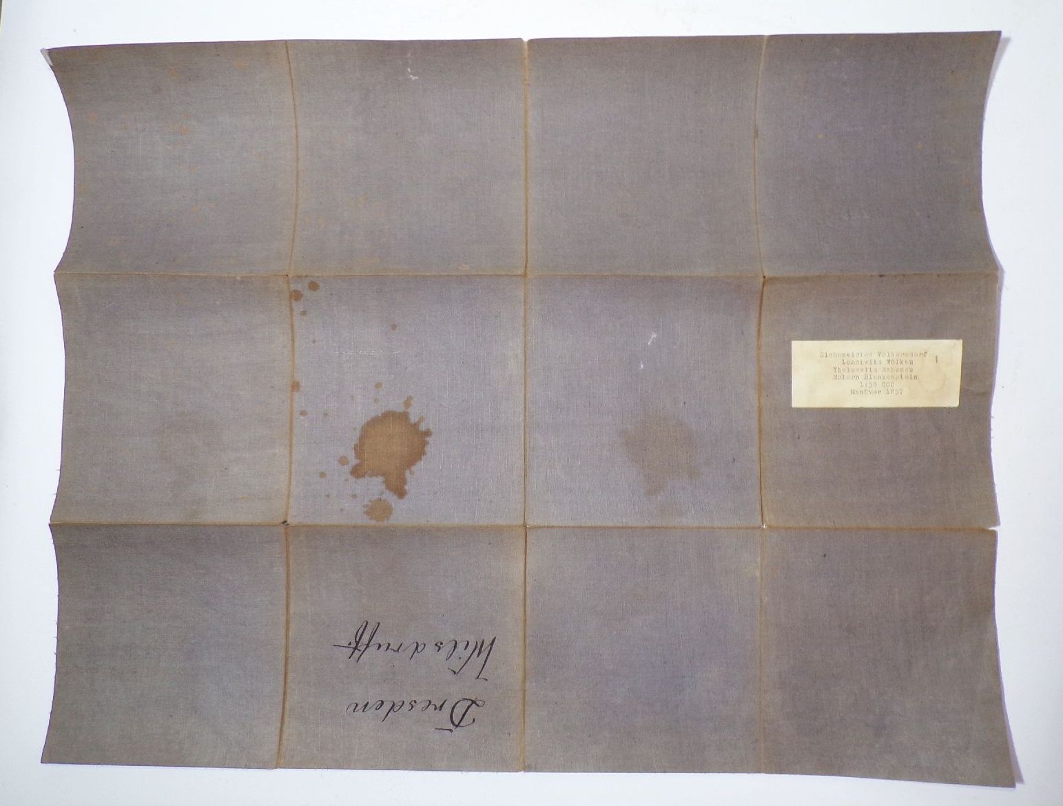 Manöverplan kgl sächsischen Truppen bei Dresden 1857 Militär Landkarte