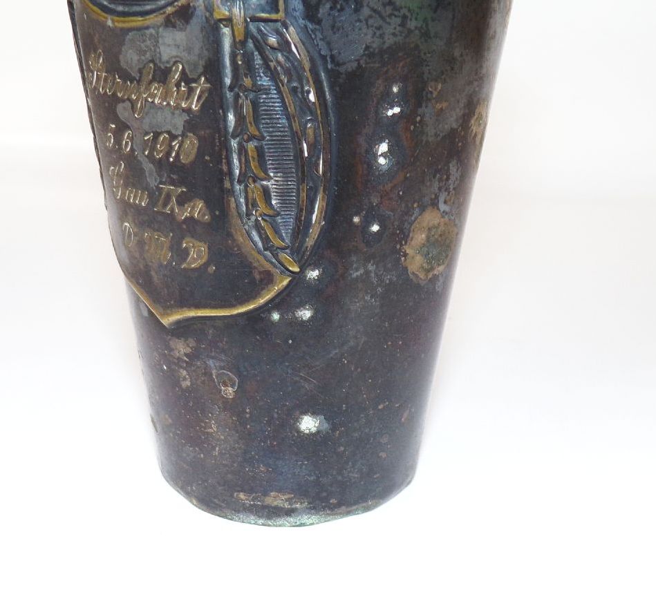 Alter Becher Sternfahrt Gau II a 1910 Automobil versilbert Jugendstil Alter Becher Sternfahrt Gau II a 1910 Automobil versilbert Jugendstil