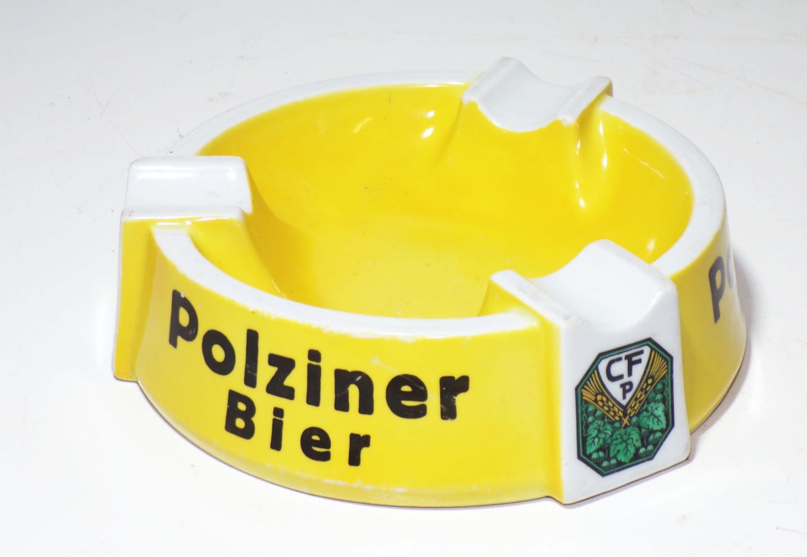 Alter Porzellan Aschenbecher Polziner Bier 1930er Pommern
