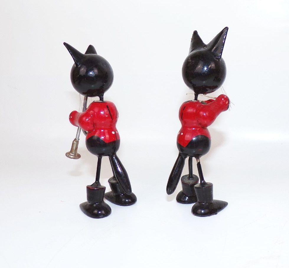 Alte Katzen Kapelle Klavier Musiker wohl Expertic DDR Figuren cats