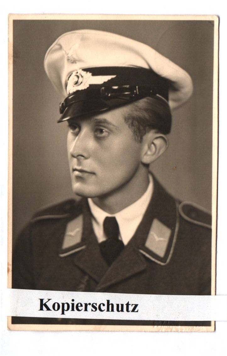 Foto Portrait Luftwaffen Gefreiter Schirmmütze 2 Wk 
