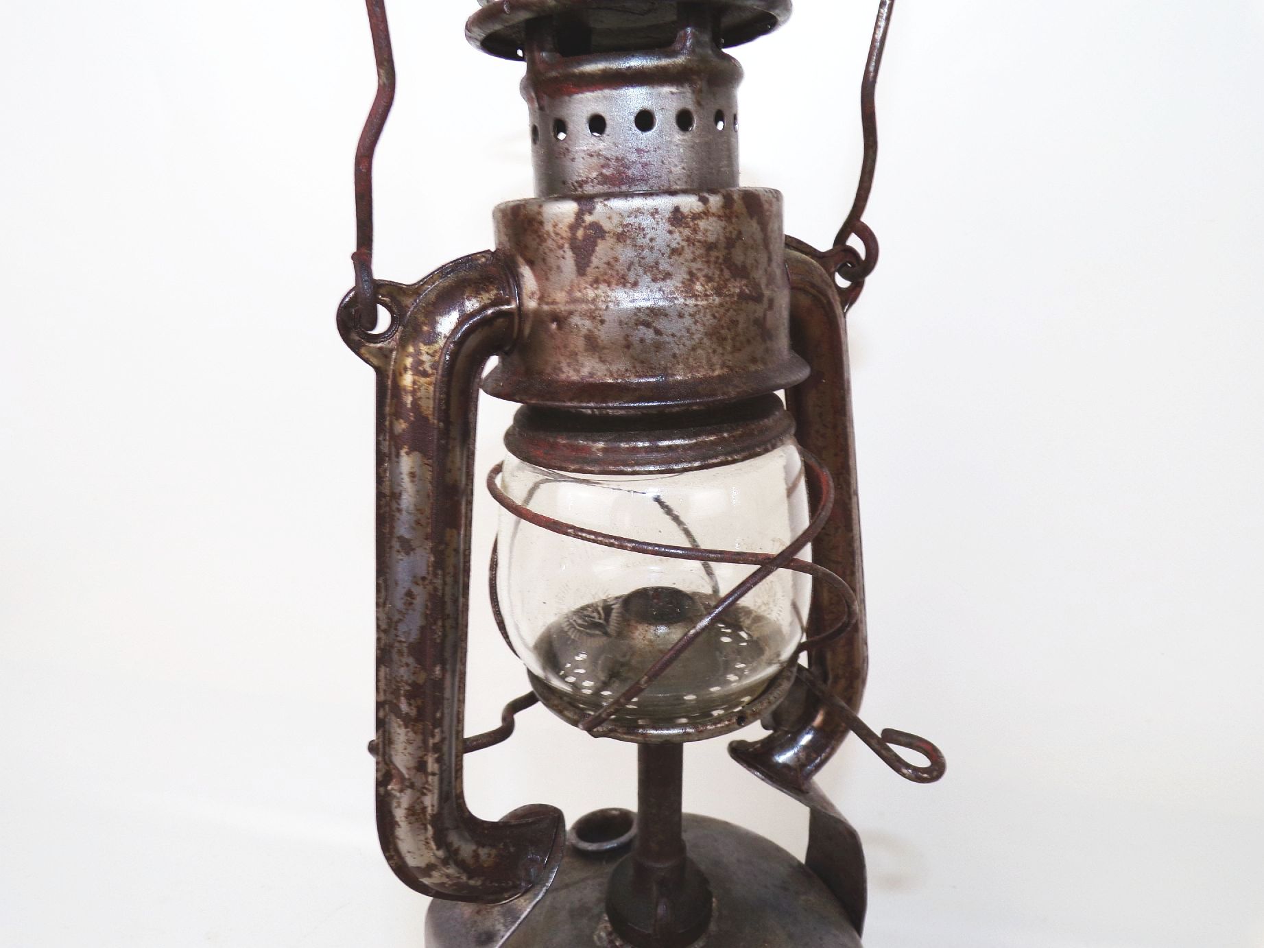 Alte Karbid Lampe Friemann u Wolf Zwickau Feuerhand Glas RAD Militär 2 Wk