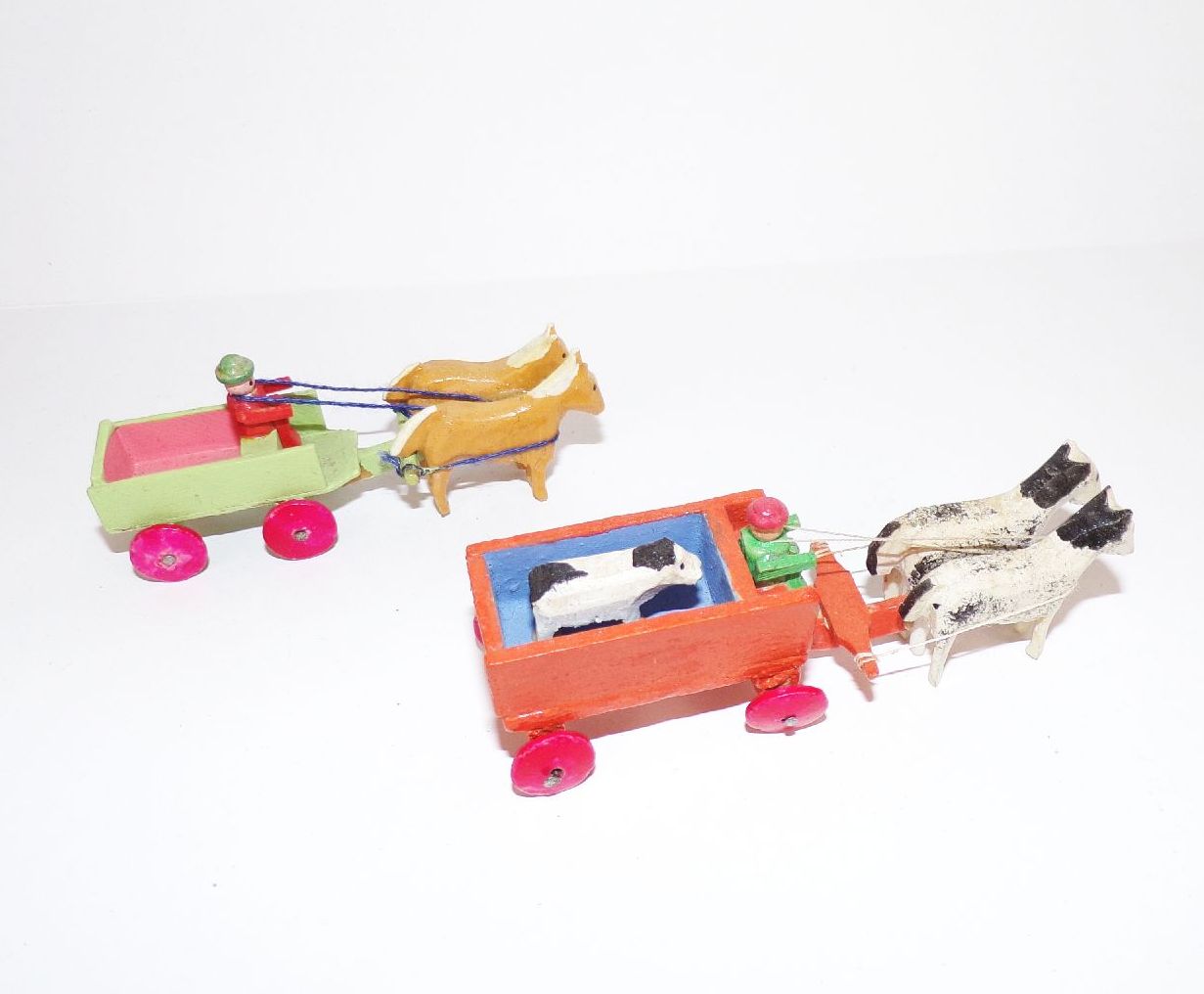 Alte Erzgebirge Kutschen Feuerwehr Traktor Spielwaren 