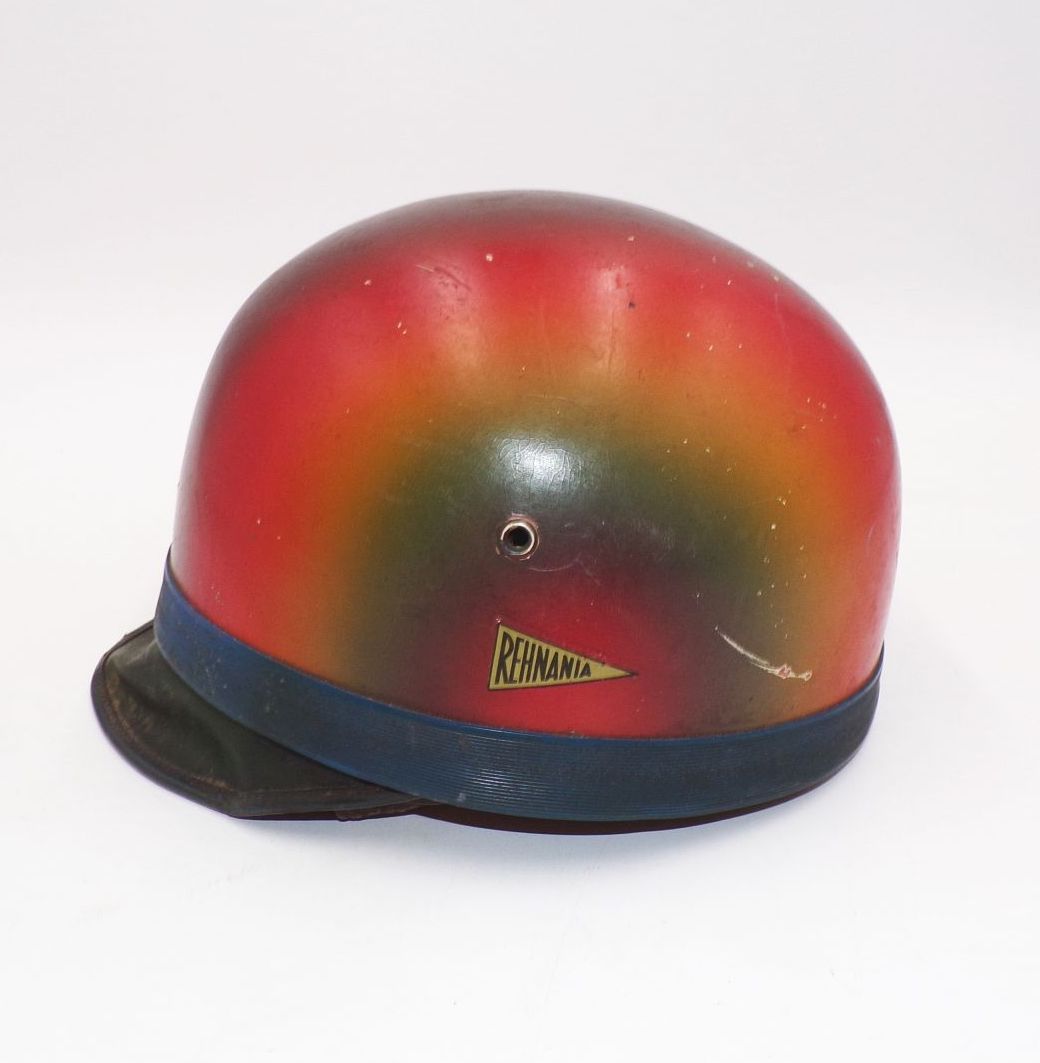 Alter Rehnania Mopedhelm Größe 55 Sturzhelm Oldtimer Vintage Regenbogen